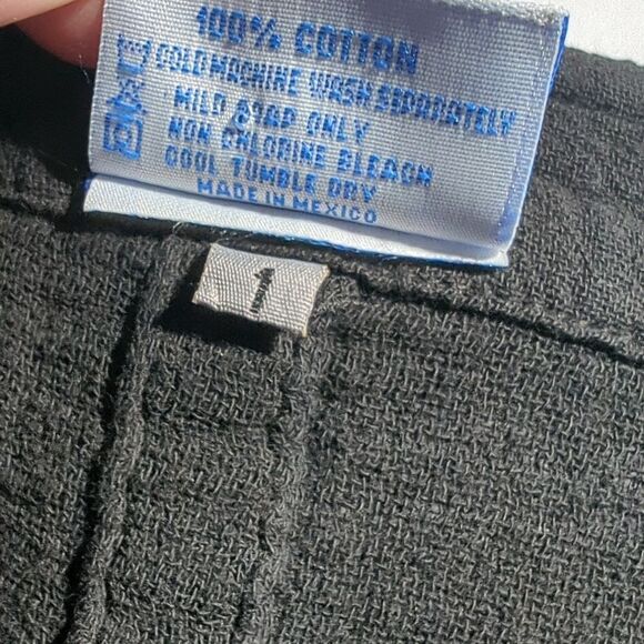 Oh My Gauze Top Womens Small/Medium Black Button Front Topper Cotton Boho - Picture 6 of 9